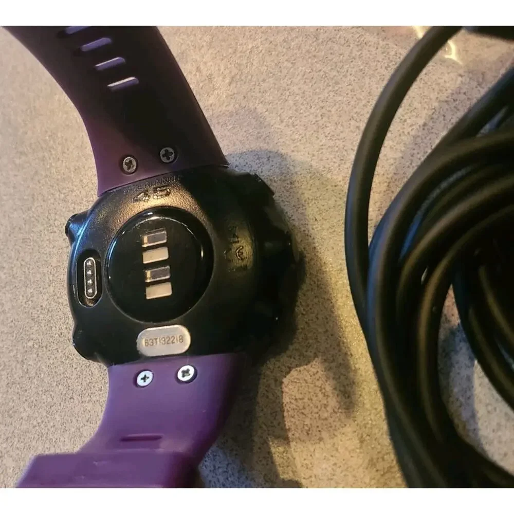 Garmin Forerunner 45 GPS Running Smart Watch w/Purple Band & 2 New Chargers